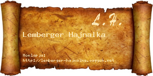 Lemberger Hajnalka névjegykártya